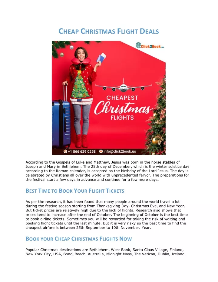 PPT Cheap Christmas Flight Deals PowerPoint Presentation, free