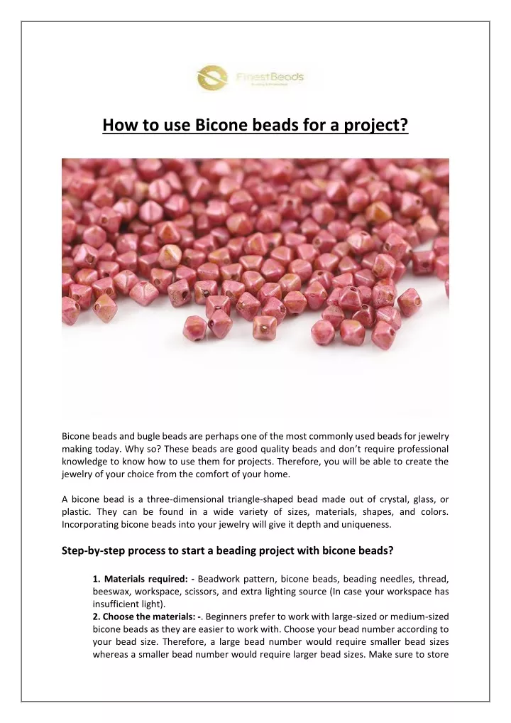 how to use bicone beads for a project