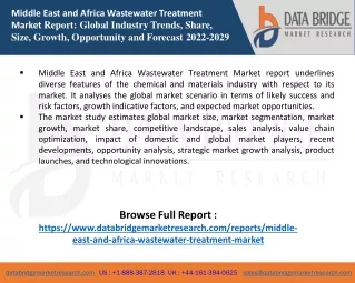Middle East and Africa Wastewater Treatment Market report