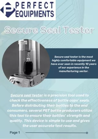 secure seal tester secure seal tester
