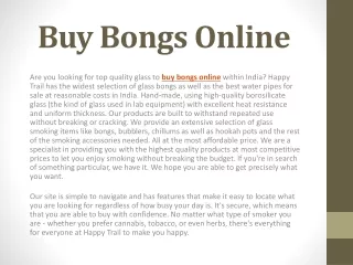 Buy Bongs Online