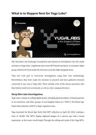 Yuga Labs is the Subject of New Investigation | CoinGabbar