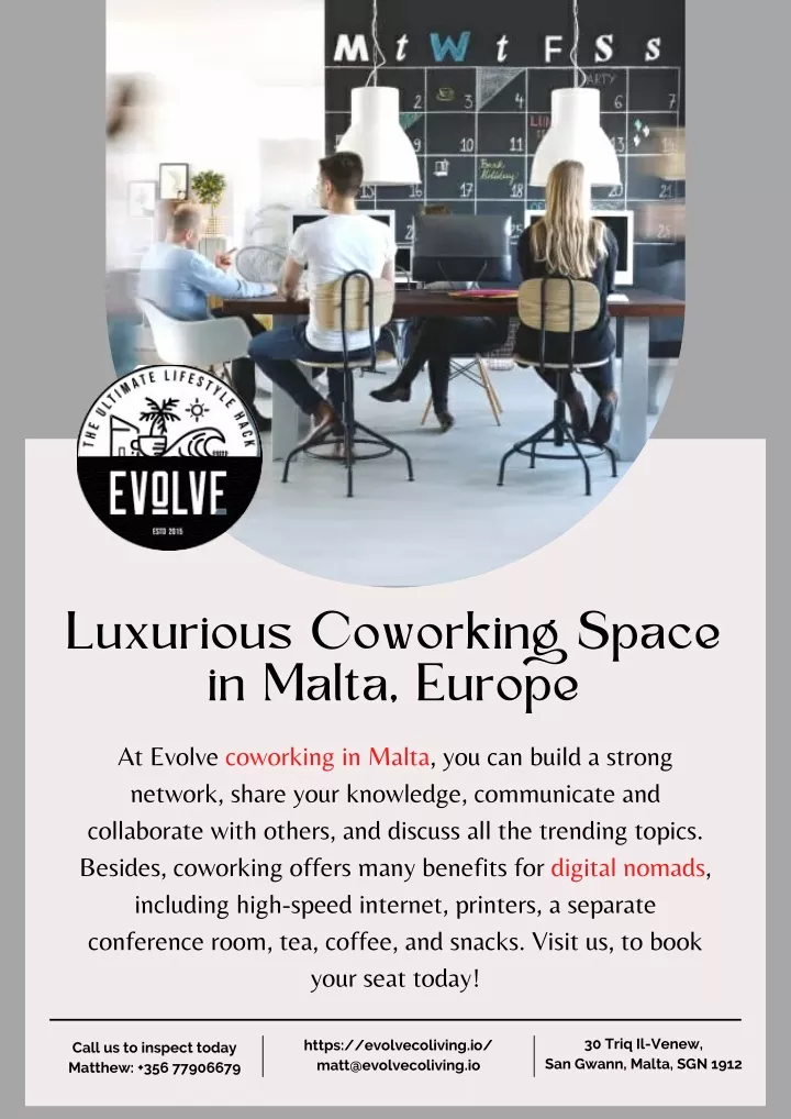 luxurious coworking space in malta europe