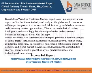 Anca Vasculitis Treatment Market  report