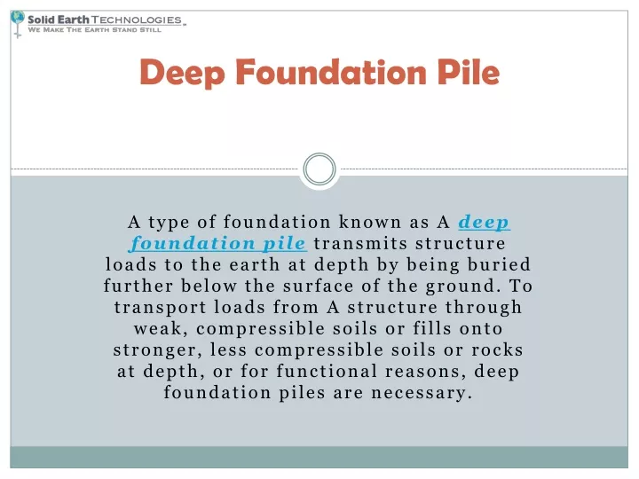 deep foundation p ile