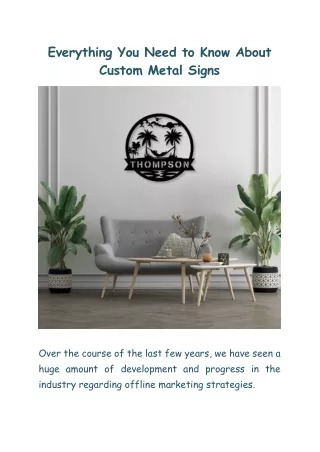 Everything You Need to Know About Custom Metal Signs