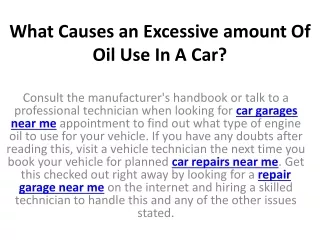 what causes an excessive amount of oil use in a car