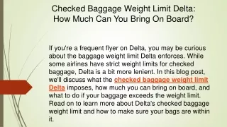 checked baggage weight limit delta how much
