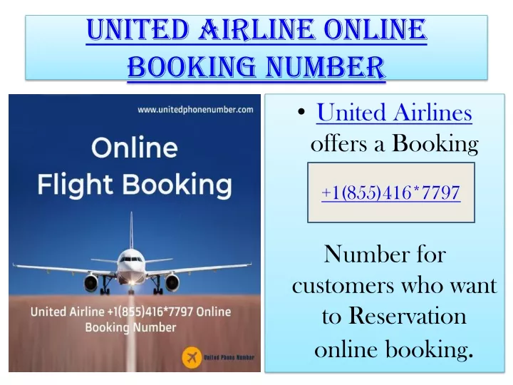 united airline online booking number