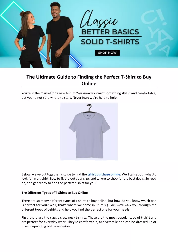 the ultimate guide to finding the perfect t shirt