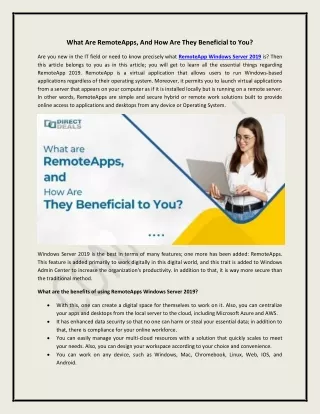 what are remoteapps and how are they beneficial