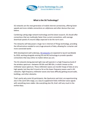 what is the 5g technology