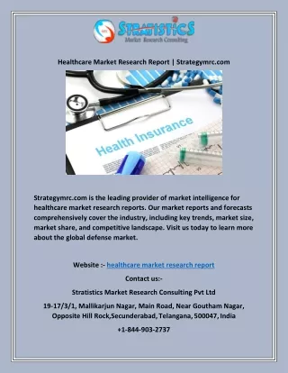 healthcare market research report strategymrc com