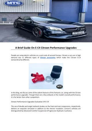 A Brief Guide On E- -C4 Citroen Performance Upgrades