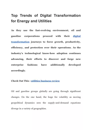 top trends of digital transformation for energy