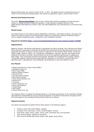 mineral feed market was valued