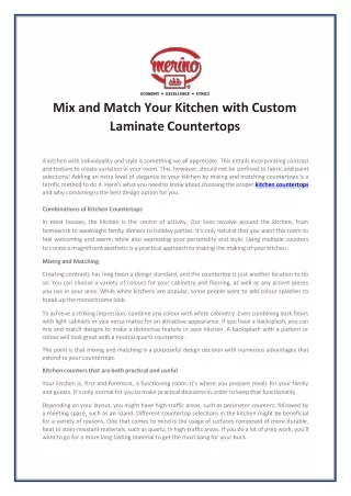mix and match your kitchen with custom laminate countertops