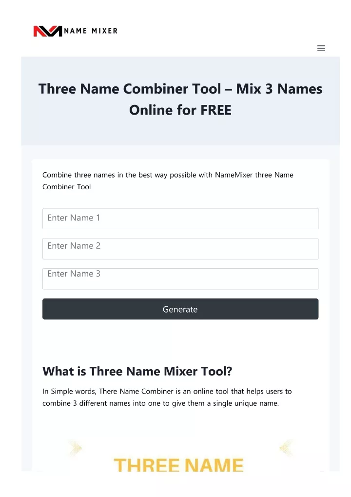 three name combiner tool mix 3 names online for free