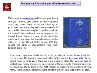 best gun safe for keeping your valued possessions