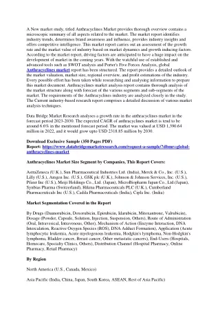 a new market study titled anthracyclines market