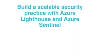 build a scalable security practice with azure