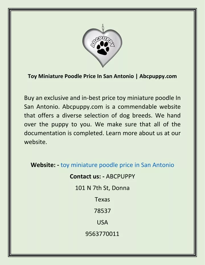 toy miniature poodle price in san antonio