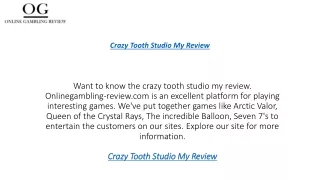 crazy tooth studio my review