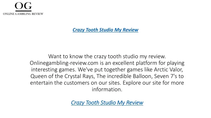 crazy tooth studio my review