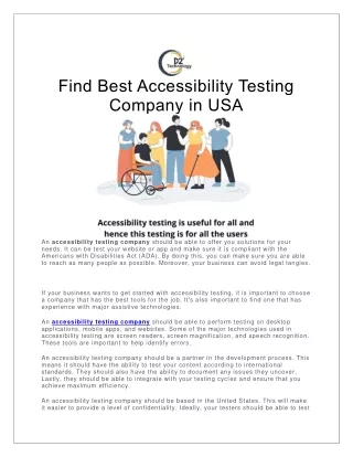 Find Best Accessibility Testing Company in USA