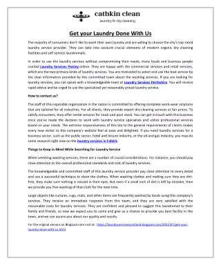 get your laundry done with us