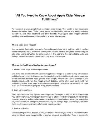 all you need to know about apple cider vinegar
