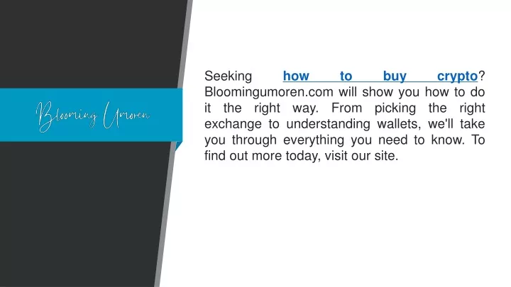 seeking how to buy crypto bloomingumoren com will