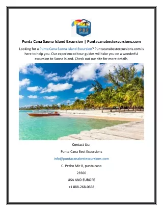 Punta Cana Saona Island Excursion  Puntacanabestexcursions.com