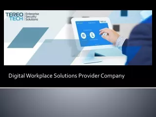 Best Digital Workplace Solutions Provider Company - TereoTech