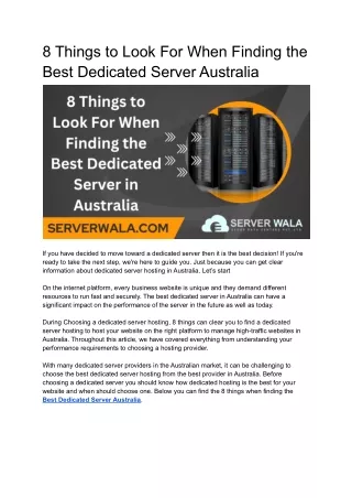 8 things to look for when finding the best
