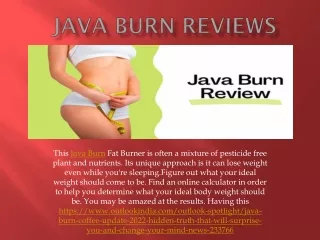 this java burn fat burner is often a mixture