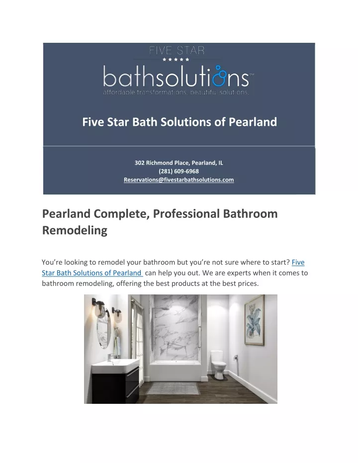 five star bath solutions of pearland