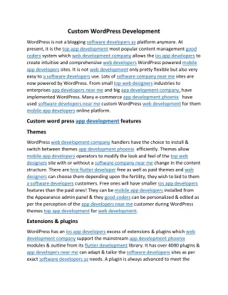 custom wordpress development