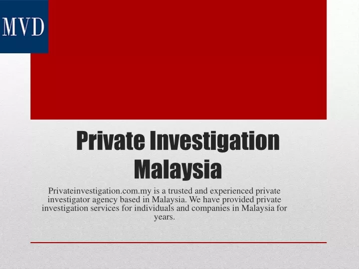 private investigation malaysia