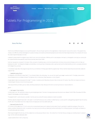 Tablets For Programming In 2022