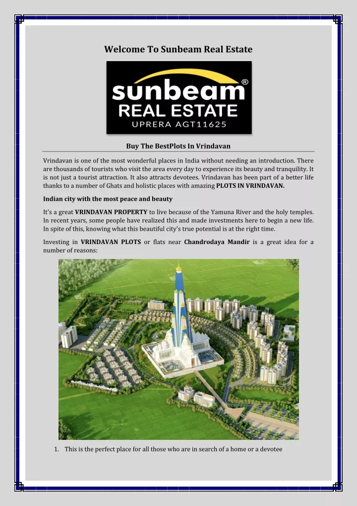 welcome to sunbeam real estate