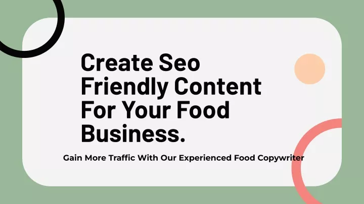 create seo friendly content for your food business