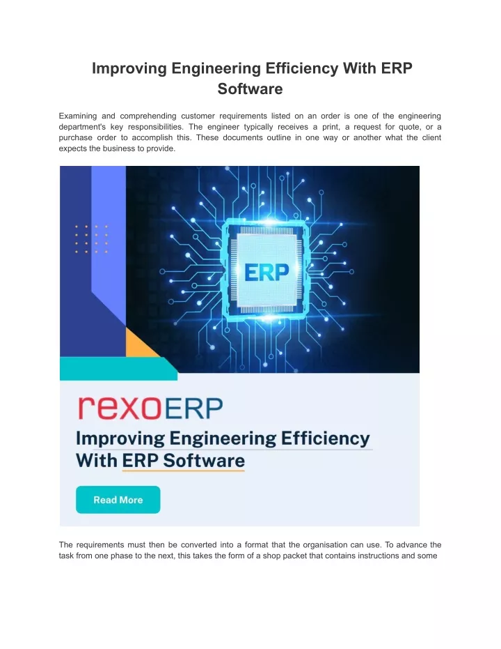 improving engineering efficiency with erp software