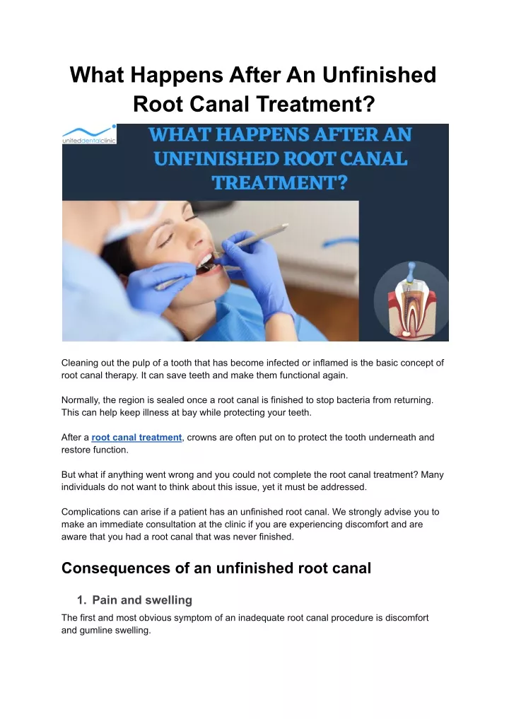 what happens after an unfinished root canal