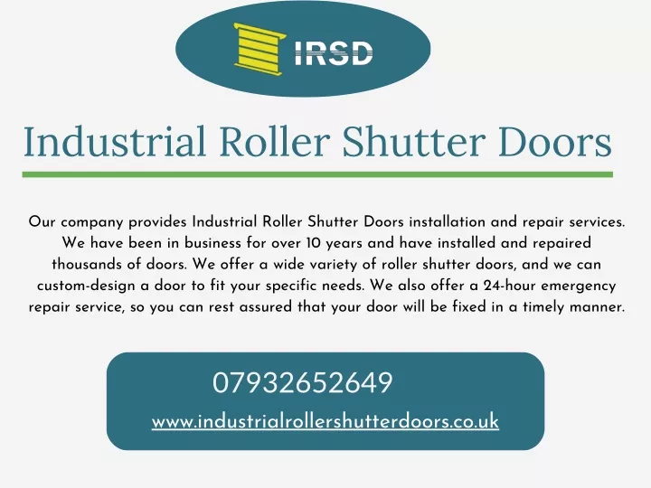 industrial roller shutter doors