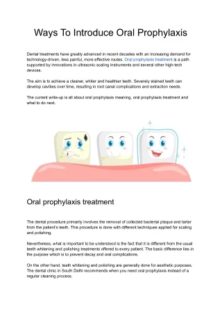 Ways To Introduce Oral Prophylaxis