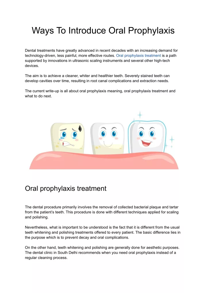 ways to introduce oral prophylaxis