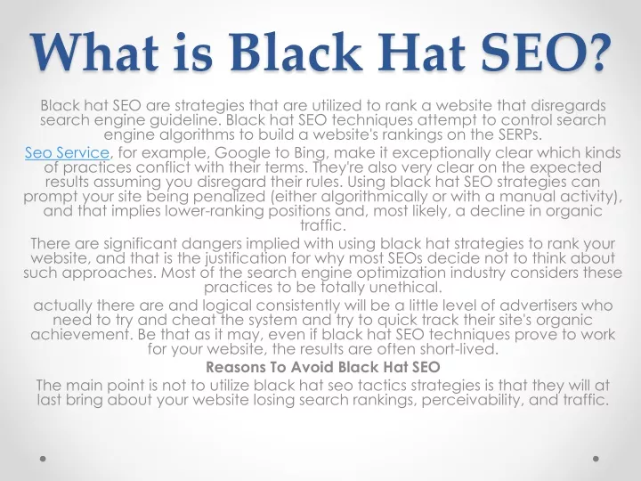 what is black hat seo
