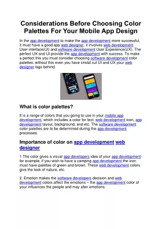 considerations before choosing color palettes