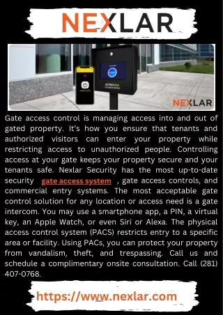Choose the Best Gate Access System - Nexlar Security